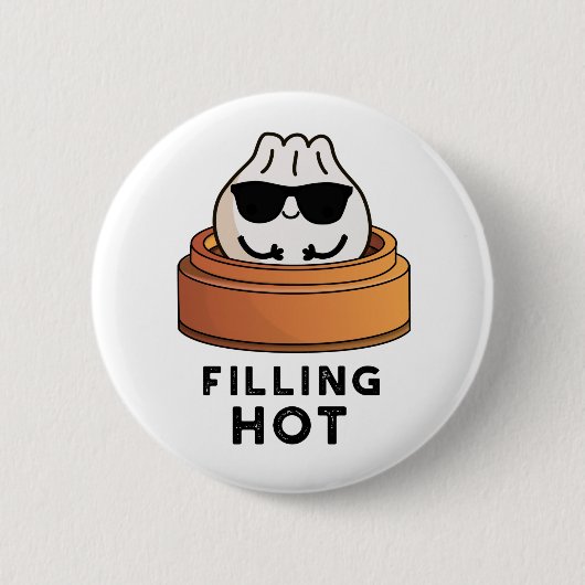 Vullen Heet Grappig Dumpling Pun Ronde Button 5,7 Cm (Voorkant)