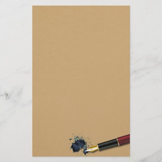 Vulpen met inkt/spleet - briefpapier (Voorkant)