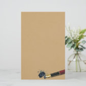 Vulpen met inkt/spleet - briefpapier (Staand voorkant)