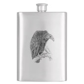 Vulture Bird Realistic Sketch Heupfles (Voorkant)