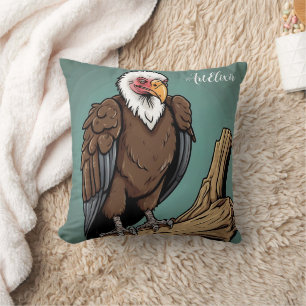 Vulture realistische tekening print kussen