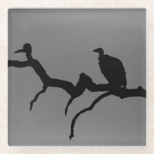 Vulture Silhouette Glazen Onderzetter