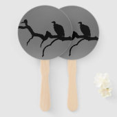 Vulture Silhouette Handwaaier (Voorkant en achterkant)