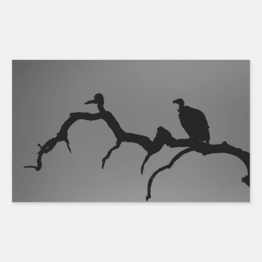 Vulture Silhouette Rechthoekige Sticker (Voorkant)