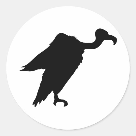 Vulture Silhouette Ronde Sticker (Voorkant)