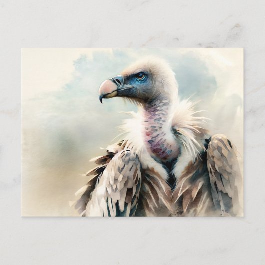 Vulture Waterverf Portrait Briefkaart (Voorkant)