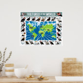 Vulturen van de Wereldkaart Poster (Keuken)
