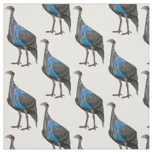 Vulturine guineafowl vogelschilderij cartoon stof