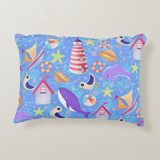 Vun Beach Blue Accent Pillow Accent Kussen (Achterkant)