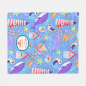 Vun Beach Blue Fleece Blanket (Voorkant (Horizontaal))