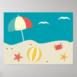 Vun Beach Scene voor Kind Room Poster
