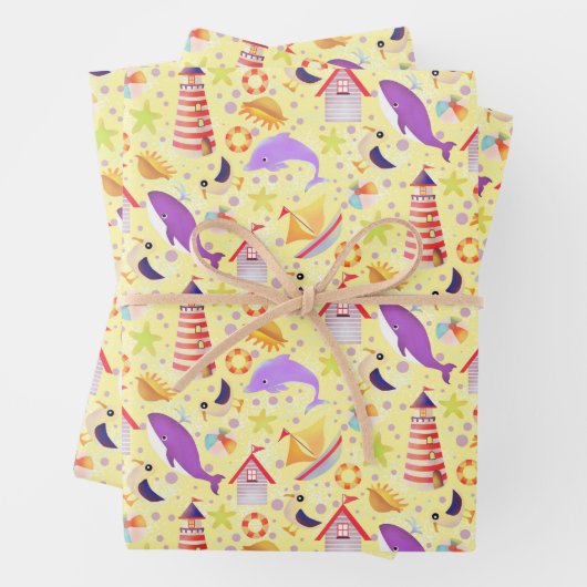 Vun Beach Yellow Wrapping Paper (In situ)