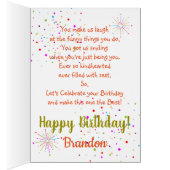 VUN BIRTHDAY BOY - BLUE / BLUE PERSONALISEERD (Binnen (Rechts))