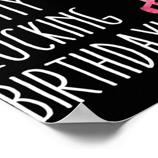 Vun Birthday Mannen Vrouwen Roze Waterverf Flaming Poster (Hoek)