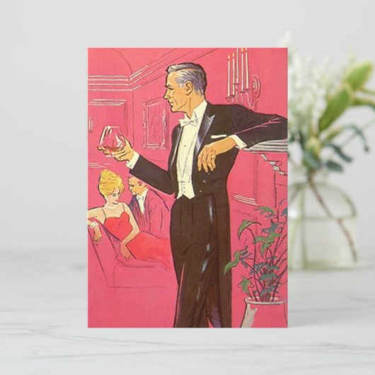  vun Blank Uptown Cocktail Party Uitnodiging (Staand voorkant)