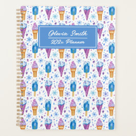 Vun blauw en Paarse sneeuw en ijskap Planner