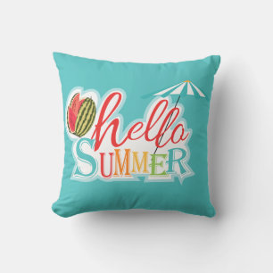 Vun. Blauw Hallo zomerdagthema Blauw Kussen