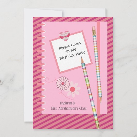 Vun en  klasgenoot/uitnodiging tot geboorte op sch kaart (Voorkant)