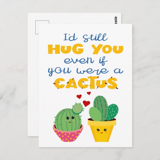 Vun en kleurrijke cartoon Cactus in de Valentijn Briefkaart (Voorkant / Achterkant)