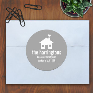 Vun- en moderne adresstickers ronde sticker