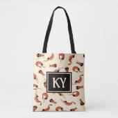 Vun garnalen over de canvas tas (Voorkant)