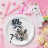 Vun Gekke, formeel Attire Raccoon Dier Papieren Bordje (Feest)