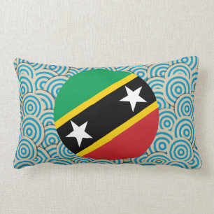 Vun gevuld, ronde vlag van Saint Kitts en Nevis Kussen
