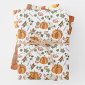 Vun Herfst pompoenen met gecoördineerde omlooppapi Inpakpapier Vel (In situ)