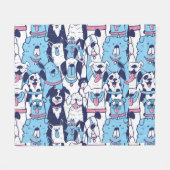 Vun Hondenrassen Pet Animal Cartoon Pattern Fleece Deken (Voorkant (Horizontaal))