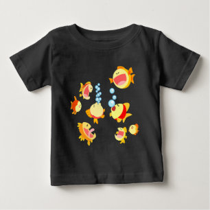 Vun in de cartoon van de visschacht Baby T-shirt