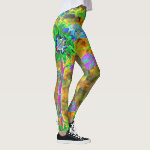 Vun in de zon - groene zonnebloem leggings