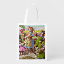 Vun katten in Garden Grocery Bag