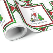 Vun kerstboom 2 Greyhound Dog (brindle white) Cadeaupapier (Rol Hoek)