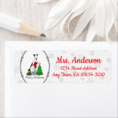 Vun kerstboom 2 Greyhound Dog (brindle white) Etiket (Insitu)