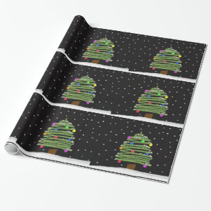 Vun kerstboompatroon cadeaupapier