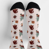 Vun kerstkoepel en auto met boompatroon sokken (Top)