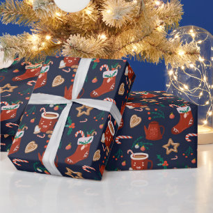 Vun kerstkousen en -pasta's cadeaupapier