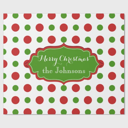 Vun kerstpokadots in rood en groen cadeaupapier (Vlak)