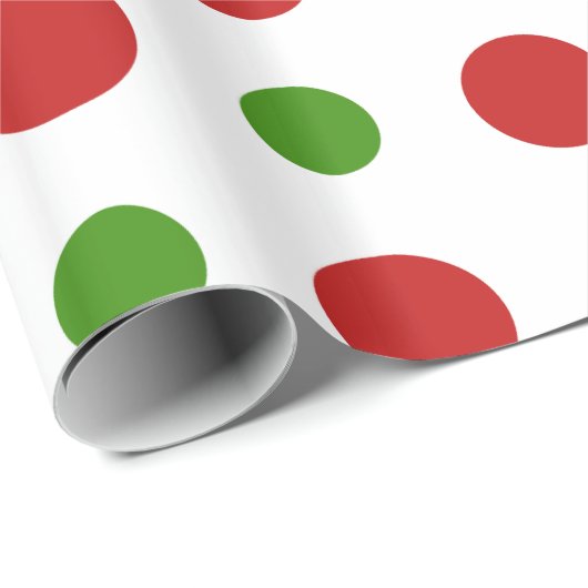 Vun kerstpokadots in rood en groen cadeaupapier (Rol Hoek)
