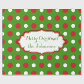 Vun kerstpokadots in rood en wit cadeaupapier (Vlak)