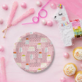 Vun kleurrijk huishuis appartementenrooster papieren bordje (Feest)