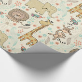 Vun kleurrijk Oerwoud dierpatroon Cadeaupapier (Hoek)