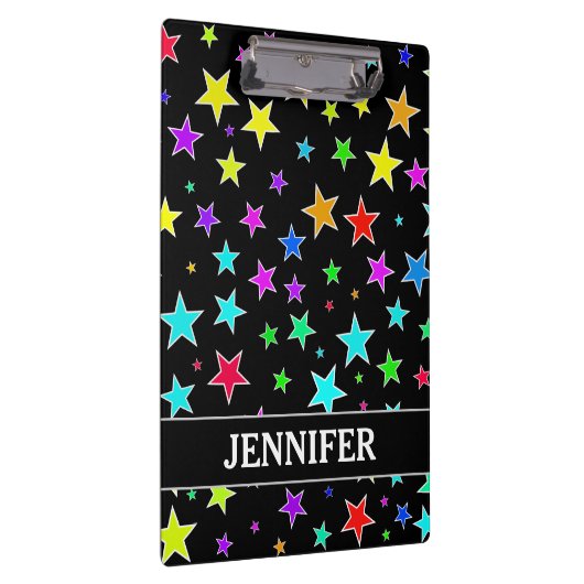 Vun, kleurrijk sterrenpatroon + aangepaste naam klembord (Rechts)