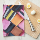 Vun, kleurrijk, zoethout snoep theedoek (Quarter Fold)