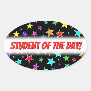 Vun, kleurrijke stars patroonsticker ovale sticker