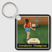 Vun koppel spelen een spel in het gat | Champion Sleutelhanger (Voorkant)