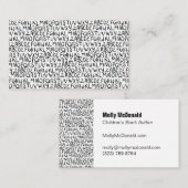 Vun lettertypepatroon - handgetekende lettertypeka visitekaartje (Voorkant / Achterkant)