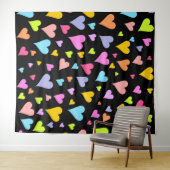 Vun, liefdevol, kleurrijk Hearts Patroonvormig Wandkleed (In Situ (horizontaal))