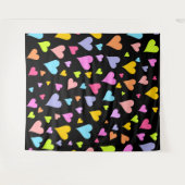 Vun, liefdevol, kleurrijk Hearts Patroonvormig Wandkleed (Voorkant (horizontaal))