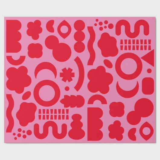 Vun modern vormen Kleurrijk Roze rood ompakt papie Cadeaupapier (Vlak)